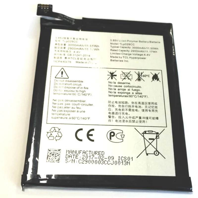 

Westrock 3000mAh Battery Tlp029cc for Alcatel Battery
