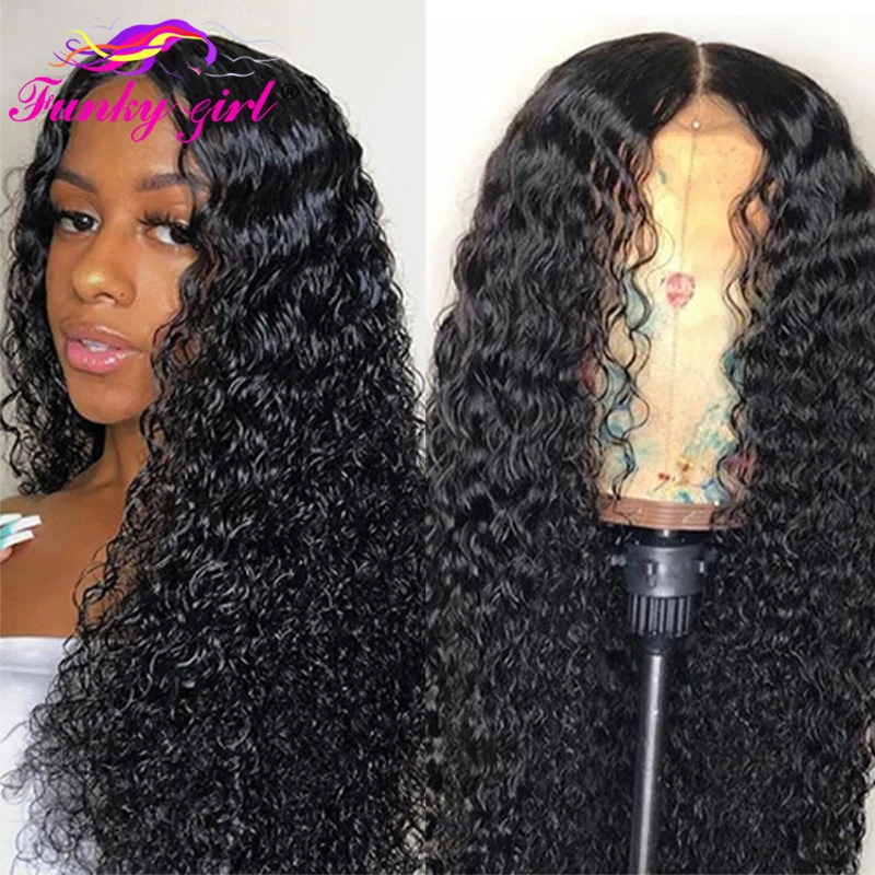 Фанки девушка 30 дюймов Малайзия волна воды кружева парик для черных женщин 150 180