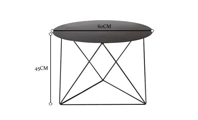 Дизайнерский минималистичный журнальный столик из кованого железа в скандинавском стиле, небольшая гостиная, креативный круглый кофейный столик, современный минималистичный