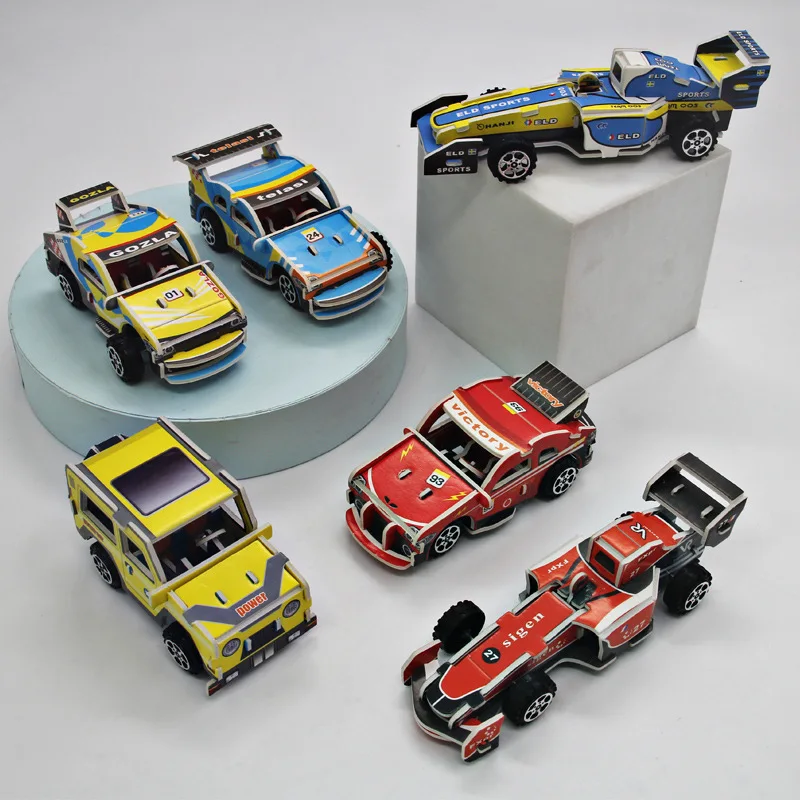 

Kids DIY Traffic Paper Puzzle Educational Toys For Children Kids Craft Racing Car Airplane Truck Assemble Toys Kindergarten Gift