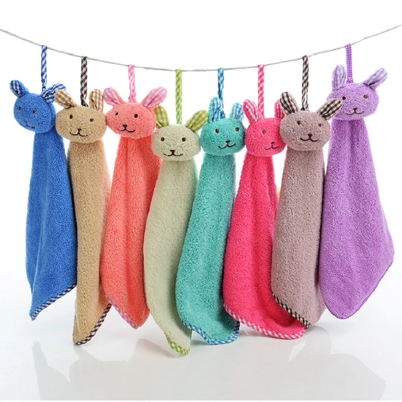 Baby Towel Bath Towel Soft Cartoon Animal Hanging for Baby Nursery Bathroom