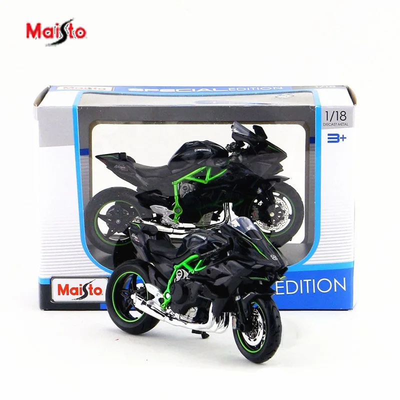 1:18 Kawasaki Moto Toy вся модель с базой Maisto литой автомобиль модель ниндзя ZX KLX Металлический Игрушечный Автомобиль H2R вулкан игрушки для детей