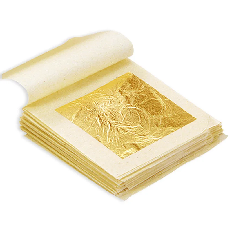 

Edible Gold Leaf Sheets 10 Sheets 4.33 x 4.33 cm 24K Pure Genuine Facial Gold Foil for Cooking Cakes Chocolates Decoration