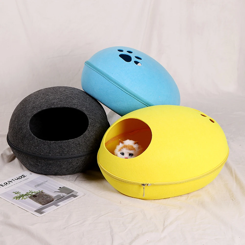 Semi Closed Removable Dog Cat Bed Cat Sleeping Bag Cat Cave Sofa Mat Winter Warm Pet 4