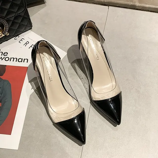 comfortable perspex heels