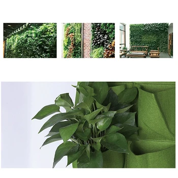 

Green Pocket Wall-Mounted Non-Woven Felt Plant Bag Green Plant Planting Flower Gardening Supplies Bag