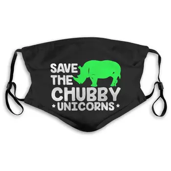 

Save The Chubby Unicorns Mouth Cover Mask with PM2.5 Filters 5 Layers of Protection for Men and Women Black