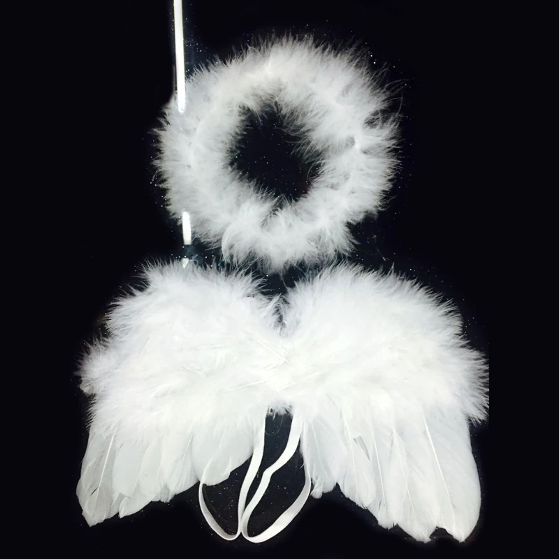 New Baby Angel Wing with Headband Photo Shooting Accessories Newborn Photography Props Outfits Set Fotografia Costume new baby souvenirs	