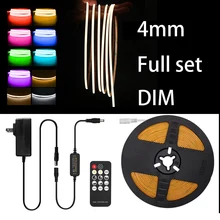 

Set Dimmable COB LED Strip Kit Light Linear 12V 24V Tape Flexible 480LEDs/m Room Decor Wall Warm White Red Pink Blue Green DIM