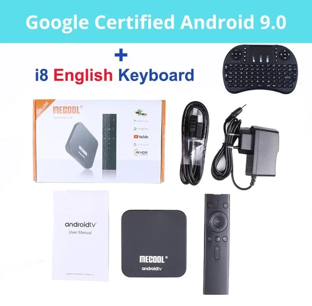 Сертифицированный Google MECOOL KM9 PRO Android tv 9,0 KM3 A tv 4 Гб 64 ГБ 32 ГБ Android 9,0 tv Box Amlogic S905X2 4K 2,4G 5G Dual Wifi BT4.0 - Цвет: KM9 PRO I8 Keyboard