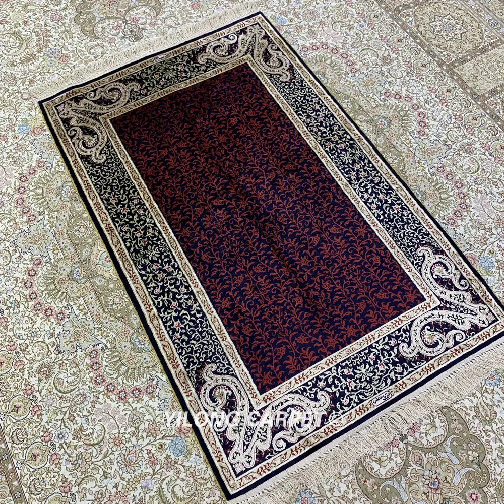 Yilong 2,5 'x4' Aubergine ковер Шелковый персидский ковры ручной вязки(HF196B