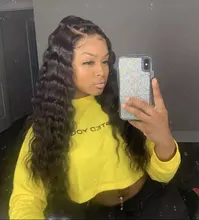 Suelta la onda profunda mechones con cierre 8-28 pulgadas Frontal con mechones brasileño 100% Remy cabello humano 3/4 mechones con cierre