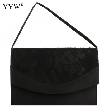 

YYW Black Silk Female Handbag 2019 Vintage Women'S Bag Over Shoulder Purse Night Party Tote Ladies Hand Bags Bolso Mujer