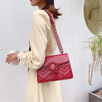 

Top Quality Pu Leather Women's Bags Luxury Shoulder Bag For Women 2020 New Fashion Ladies Chain Handbags Designer Messenger Tote