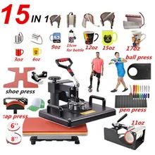 15 In 1 Combo Heat pen Press Machine Sublimation Printer shoe Transfer Machine Heat Press For