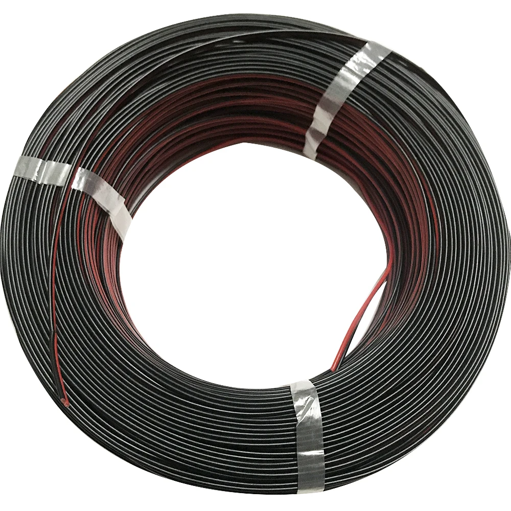 30 метров UL 2468 2pin красный черный кабель 26AWG электронные провода светодиодный одноцветная Гибкая полоса ПВХ Параллельный соединитель линии
