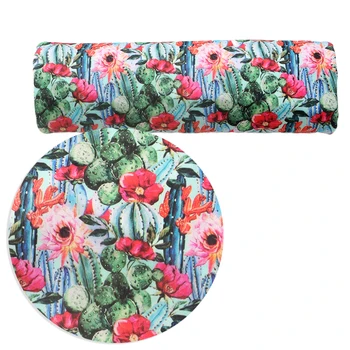 

David accessories 50*140CM Cactus Printed 4 Ways Stretch Knit Fabric Patchwork Printed for Sewing Tilda Doll,c10852