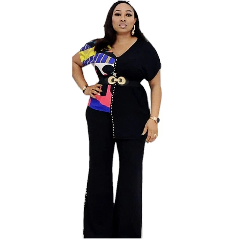 

2 Piece Set African Dresses For Women 2020 African Clothes Dashiki New Fashion Suit Top And Trousers Party Plus Size For Lady