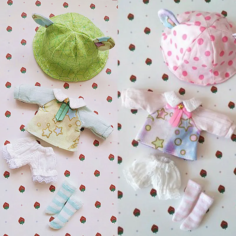 Ob11 детская одежда 1/12 bjd GSC dsf PICCODO plain alu розовый костюм куклы одежда шляпа+ пальто+ штаны+ носки куклы аксессуары игрушки
