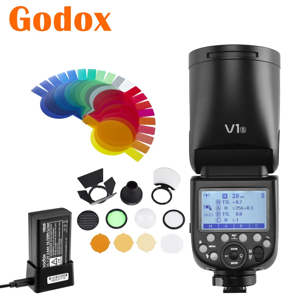 Godox V1S TTL 2 4G Вспышка Speedlite X1T-S Xpro-S передатчик AK-R1 цветной гель для Sony Mi Hot Shoe A6500 A7 A68 A9