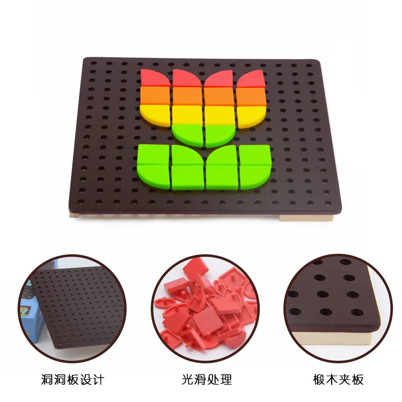 

MiDeer Mi Deer Children New Style Mosaic DingTalk Music Large Pieces Geometry-Baby Wood Jigsaw Puzzle Game