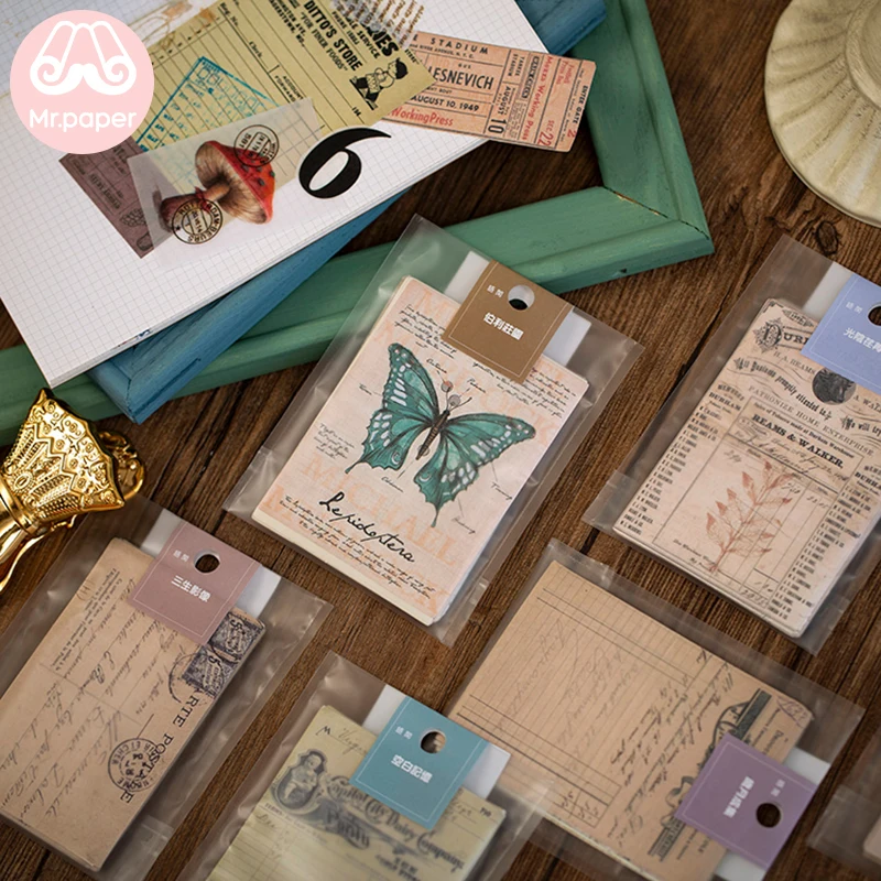 

Mr.paper 30pcs/lot Vintage Rhapsody of Old Things Kraft Card Journaling Bullet DIY Scrapbooking Material Card Retro LOMO Cards