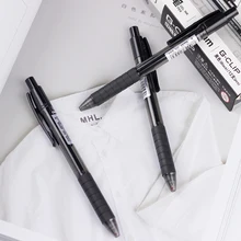 1 шт., Черная гелевая чернильная ручка 0,5 мм с цилиндрической головкой, пресс-гелевая ручка для школы, офиса, стандартная ручка для письма, известный бренд Deli