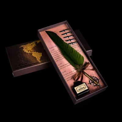 ArmyGreen Европейский стиль Calligrap набор перьевых ручек винтажная ручка для перьевых чернил Dip вода металлическая авторучка рекламный подарок на день рождения - Цвет: ArmyGreen