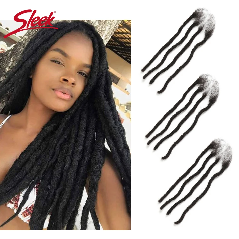 

Sleek Dreadlock Hair Styles Ombre Color 27 Extension Braids Remy Mongolian Human Hair Extensions 12-20 Inches 20 Strands Crochet