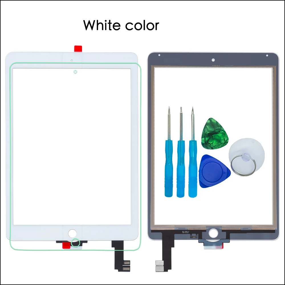 iPad Touch Screen Glass Digitizer Flex Cable A1567 A1566 Free Tools Tempered Glass For iPad Air 2