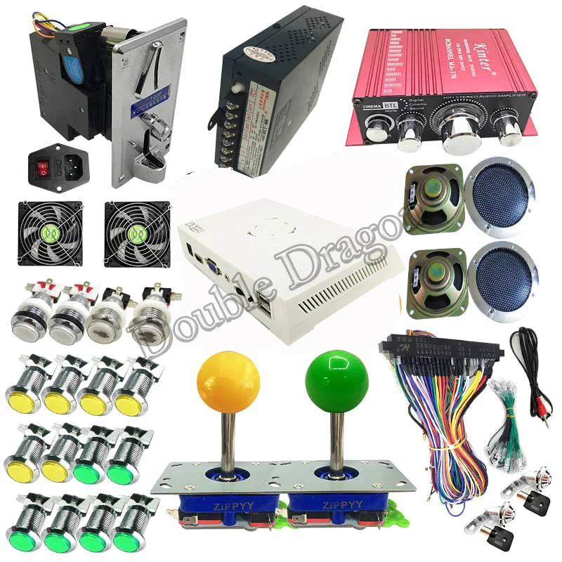 Long zippy joystick 3188 в 1 аркадный Набор DIY Jamma с 3D Pandora 12 светодиодный хромированный кнопочный джойстик для 2 Игроков Монета oprate Видео игровой автомат DIY - Цвет: Long zippy joystick