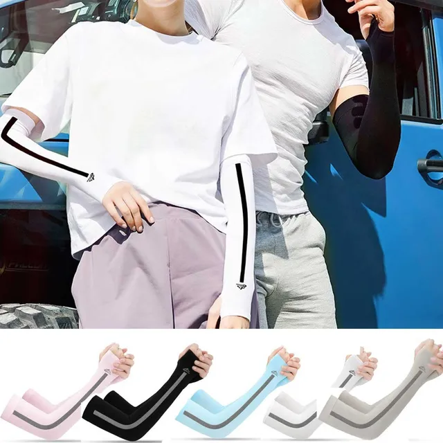 1 Pair Arm Sleeves Summer Sun Uv Protection Ice Cool Cycling Running Fishing Climbing Driving Arm Cover Warmers For Men Women