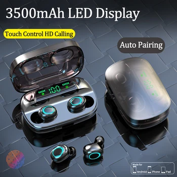 

Bluetooth 5.0 Earphone Stereo Wireless Earbus Hifi Waterproof Touch Control Wireless Earbuds With Microphone For Android White