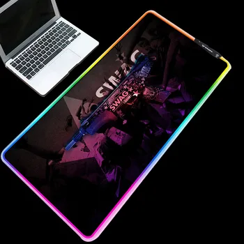

High quality CSGO gaming mouse pad RGB colorful lighting SWAG pattern keyboard pad gaming non-slip table mat