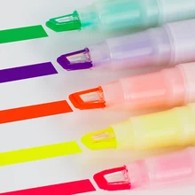 6 цветов Kwaii ручки цветной глиттер ручка с двойной головкой Марка Ручка DIY Скрапбукинг Канцелярские принадлежности Школьные поставки подарок