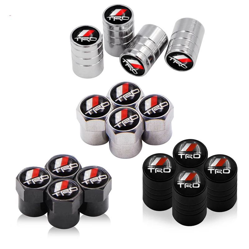 

4PCS/set Auto Accessories Wheel Tire Parts Valve Stem Caps Cover For Toyota CROWN REIZ TRD Racing LOGO Tire car styling Sticker