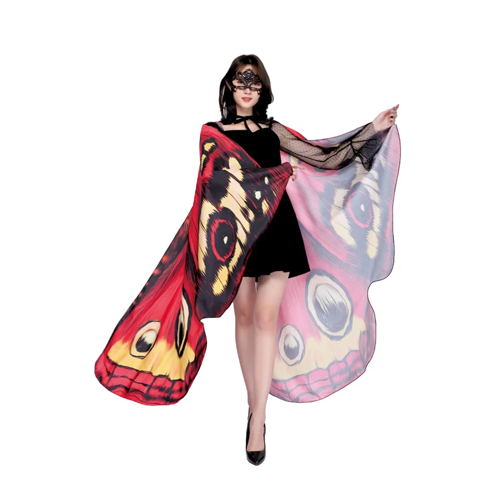 Halloween Cloak Costume Cosplay Costume Shawl Adult Wings Decoration Holiday Halloween Women Cloak Adjustable Hand Strap Cosplay Party Costume