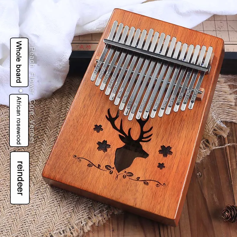 African rosewood Градиент 17 клавиш калимба большого пальца пианино Африканский палисандр красное дерево вся доска палец пианино синий Sanza музыкальный инструмент - Цвет: African rosewood