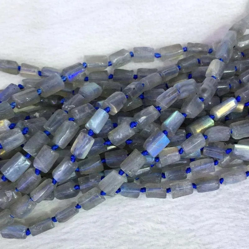 Natural Genuine High Quality Flash Light Gray Labradorite Nugget  6-8mm