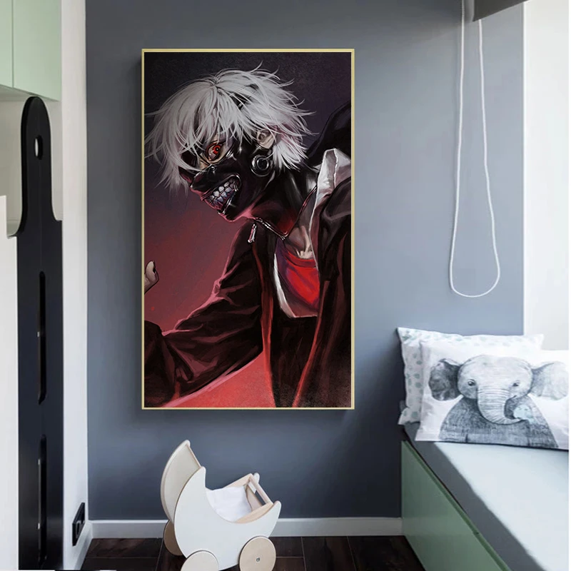 Tokyo Ghoul Poster Digital Illustration Anime Picture Poster Canvas Art Prints 50 X 70 Cm No Frame Painting Calligraphy Aliexpress