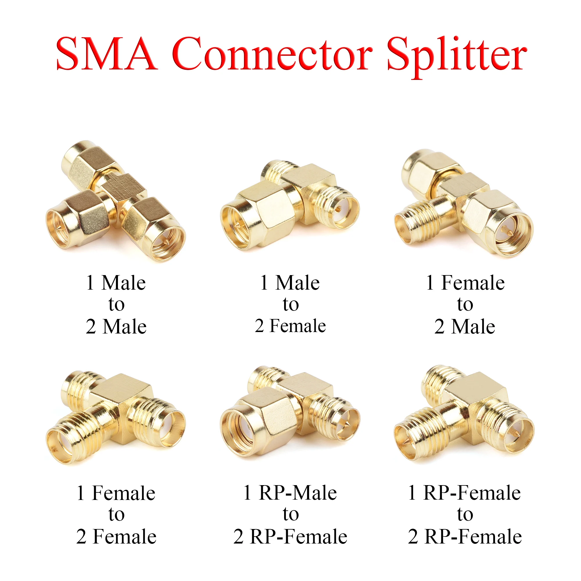 1 × RF коаксиальный разъем сплиттер SMA/RP-SMA мужской/штекер Мама-папа/со штекера на