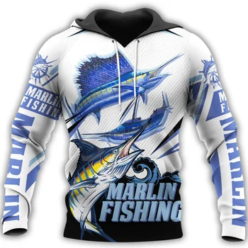 Marlin Fishing Long sleeve lightweight hoodie jacket 1