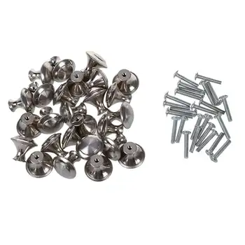 

24mm Cabinet Cupboard Wardrobe Drawer Stainless Steel Round Handle Knob 25 Pcs