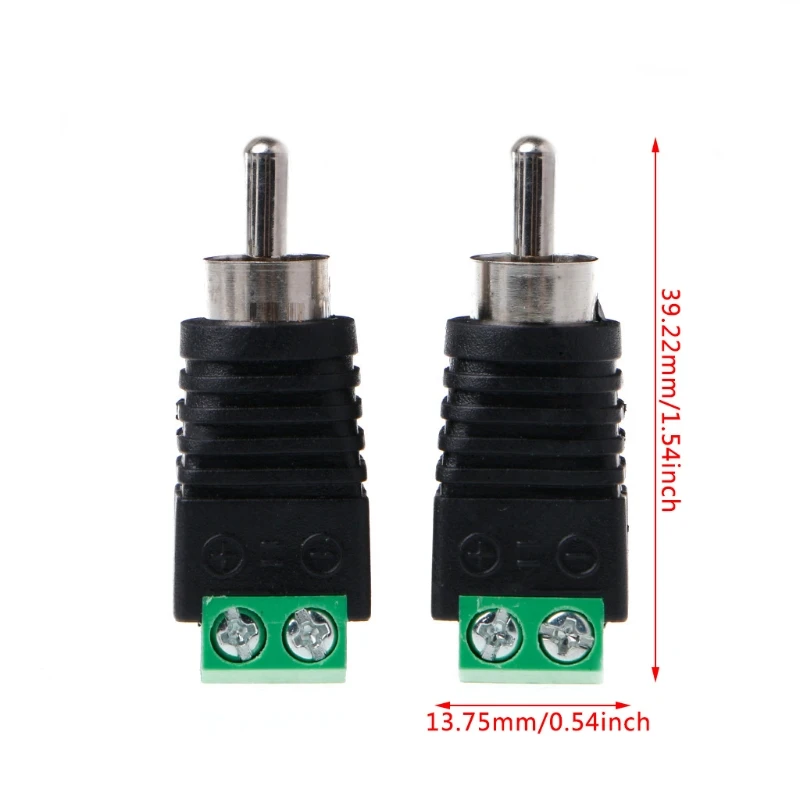 

3Pcs RCA Male Plug to AV Terminal Connector Video AV Balun 2 Screw
