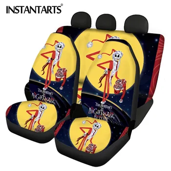 

INSTANTARTS The Nightmare Before Christmas Design Slip-Resistant Front and Back Car Seat Protector Cover Anti-Slip Seat Covers