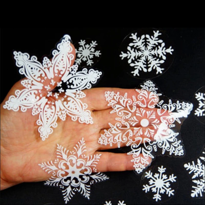 elf Groot geweten Plastic Witte Kerst Sneeuwvlokken Raamstickers Herbruikbare Zelfklevende  Home Decoraties Winter Muurstickers Voor Kid 'S Room - AliExpress
