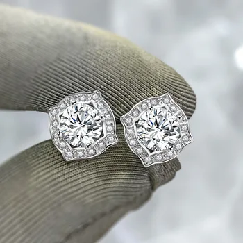 

Statement 0.8ct lab Diamond Stud Earring 925 sterling silver Jewelry Engagement Wedding Earrings for Women Bridal Party Gift