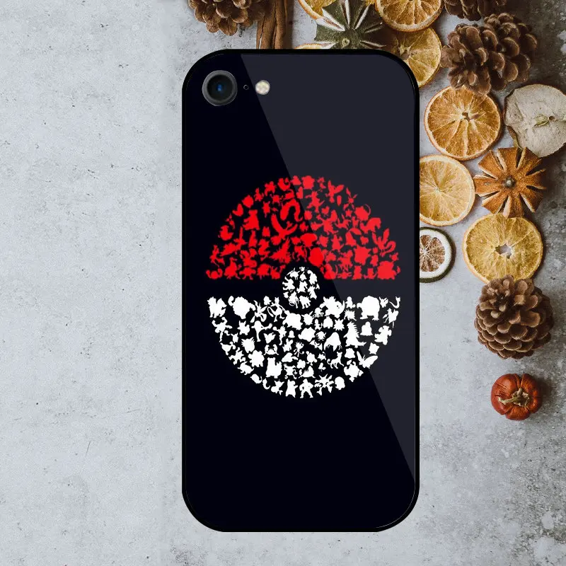 Tempered Glass Mobile Phone Cases Protector for iPhone 5 5S SE 7 6S 6 8 Plus X XR XS Max Coque Shell Pocket Monsters Pokemons - Цвет: Picture 9