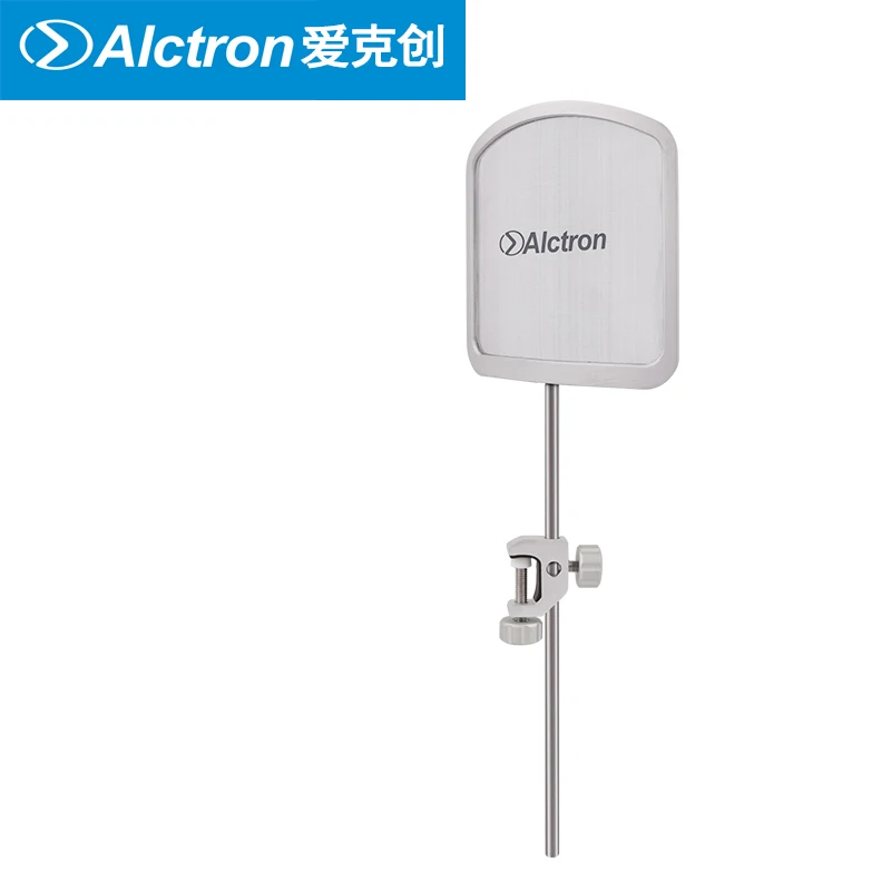 Alctron PF09 металлический микрофон, поп-фильтр с подвижным зажимом, фильтр капюшон шумоподавления, можно использовать зажим вертикальный или горизонтальный