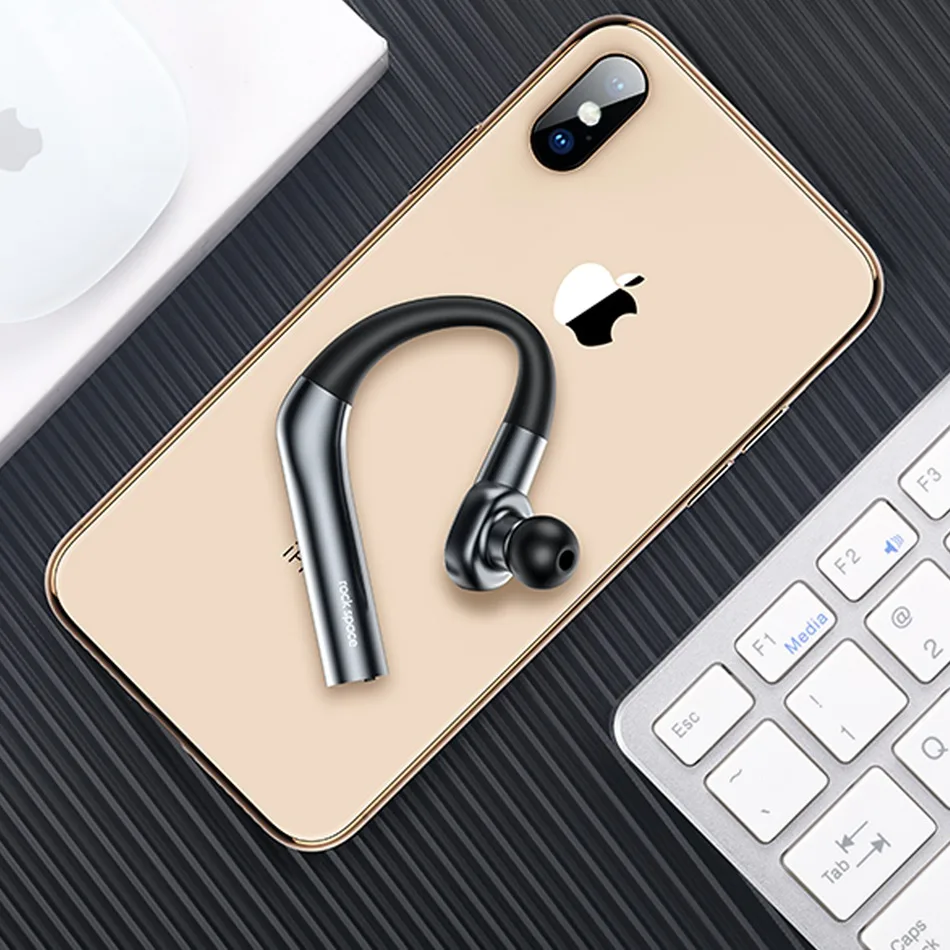 ROCK Bluetooth V5.0 наушники беспроводные наушники для мобильных телефонов крюк дизайн один наушник-таблетка системы беспроводной голосовой связи с микрофоном для вождения
